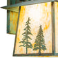 Meyda Lighting Stillwater 18" Verdigris Tall Pines Wall Sconce With Beige Art Shade Glass