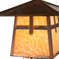Meyda Lighting Stillwater 18" Vintage Copper Cross Mission Outdoor Post Mount Light With Beige Art Shade Glass