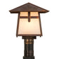Meyda Lighting Stillwater 18" Vintage Copper Cross Mission Outdoor Post Mount Light With White Art Shade Glass