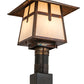 Meyda Lighting Stillwater 18" Vintage Copper Cross Mission Outdoor Post Mount Light With White Art Shade Glass