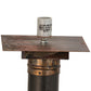 Meyda Lighting Stillwater 18" Vintage Copper Cross Mission Outdoor Post Mount Light With White Art Shade Glass