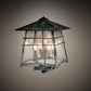Meyda Lighting Stillwater 18"Sq 4-Light Verdigris Outdoor Post Mount Light With Clear Seeded Shade Glass