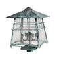 Meyda Lighting Stillwater 18"Sq 4-Light Verdigris Outdoor Post Mount Light With Clear Seeded Shade Glass