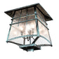 Meyda Lighting Stillwater 18"Sq 4-Light Verdigris Outdoor Post Mount Light With Clear Seeded Shade Glass