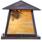 Meyda Lighting Stillwater 20" 2-Light Vintage Copper Winter Pine Pier Mount Light With Beige Art Shade Glass