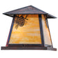 Meyda Lighting Stillwater 20" 2-Light Vintage Copper Winter Pine Pier Mount Light With Beige Art Shade Glass