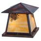 Meyda Lighting Stillwater 20" 2-Light Vintage Copper Winter Pine Pier Mount Light With Beige Art Shade Glass