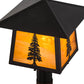 Meyda Lighting Stillwater 20" Craftsman Brown Tall Pines Outdoor Post Mount Light With Honey Art Shade Glass