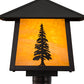 Meyda Lighting Stillwater 20" Craftsman Brown Tall Pines Outdoor Post Mount Light With Honey Art Shade Glass