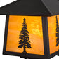 Meyda Lighting Stillwater 20" Craftsman Brown Tall Pines Outdoor Post Mount Light With Honey Art Shade Glass