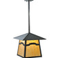 Meyda Lighting Stillwater 22" Craftsman Brown Mountain View Pendant Light With Beige Shade Glass