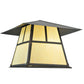 Meyda Lighting Stillwater 22" Craftsman Brown "T" Mission Outdoor Pier Mount Light With Beige Art Shade Glass