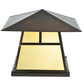 Meyda Lighting Stillwater 22" Craftsman Brown "T" Mission Outdoor Pier Mount Light With Beige Art Shade Glass