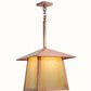 Meyda Lighting Stillwater 22" Natural Copper Dragonfly Pendant Light With Beige Art Shade Glass