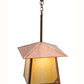 Meyda Lighting Stillwater 22" Natural Copper Dragonfly Pendant Light With Beige Art Shade Glass