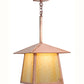 Meyda Lighting Stillwater 22" Natural Copper Dragonfly Pendant Light With Beige Art Shade Glass