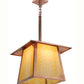 Meyda Lighting Stillwater 22" Natural Copper Dragonfly Pendant Light With Beige Art Shade Glass