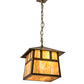 Meyda Lighting Stillwater 23" 3-Light Antique Brass Double Bar Mission Pendant Light With Travertine Idalight Shade Glass