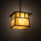 Meyda Lighting Stillwater 23" 3-Light Antique Brass Double Bar Mission Pendant Light With Travertine Idalight Shade Glass