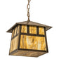 Meyda Lighting Stillwater 23" 3-Light Antique Brass Double Bar Mission Pendant Light With Travertine Idalight Shade Glass