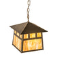 Meyda Lighting Stillwater 23" 3-Light Antique Brass Double Bar Mission Pendant Light With Travertine Idalight Shade Glass