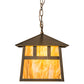 Meyda Lighting Stillwater 23" 3-Light Antique Brass Double Bar Mission Pendant Light With Travertine Idalight Shade Glass
