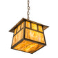 Meyda Lighting Stillwater 23" 3-Light Antique Brass Double Bar Mission Pendant Light With Travertine Idalight Shade Glass