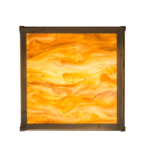 Meyda Lighting Stillwater 23" 3-Light Antique Brass Double Bar Mission Pendant Light With Travertine Idalight Shade Glass