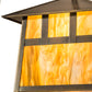 Meyda Lighting Stillwater 23" 3-Light Antique Brass Double Bar Mission Pendant Light With Travertine Idalight Shade Glass