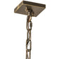 Meyda Lighting Stillwater 23" 3-Light Antique Brass Double Bar Mission Pendant Light With Travertine Idalight Shade Glass