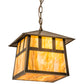 Meyda Lighting Stillwater 23" 3-Light Antique Brass Double Bar Mission Pendant Light With Travertine Idalight Shade Glass