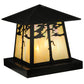 Meyda Lighting Stillwater 23" 4-Light Craftsman Brown Tamarack Pier Mount Light With Beige Iridescent Art Shade Glass