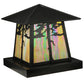 Meyda Lighting Stillwater 23" 4-Light Craftsman Brown Tamarack Pier Mount Light With Beige Iridescent Art Shade Glass