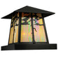 Meyda Lighting Stillwater 23" 4-Light Craftsman Brown Tamarack Pier Mount Light With Beige Iridescent Art Shade Glass