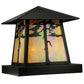 Meyda Lighting Stillwater 23" 4-Light Craftsman Brown Tamarack Pier Mount Light With Beige Iridescent Art Shade Glass