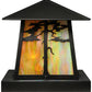 Meyda Lighting Stillwater 23" 4-Light Craftsman Brown Tamarack Pier Mount Light With Beige Iridescent Art Shade Glass