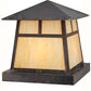 Meyda Lighting Stillwater 23" 4-Light Vintage Copper T Mission Outdoor Pier Mount Light With Beige Art Shade Glass