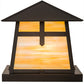 Meyda Lighting Stillwater 23" Craftsman Brown Cross Mission Pier Mount Light With Beige Art Shade Glass