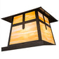 Meyda Lighting Stillwater 23" Craftsman Brown Cross Mission Pier Mount Light With Beige Art Shade Glass