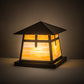 Meyda Lighting Stillwater 23" Craftsman Brown Cross Mission Pier Mount Light With Beige Art Shade Glass