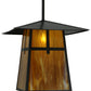 Meyda Lighting Stillwater 24" Craftsman Brown Cross Mission Pendant Light With Honey Amber Art Shade Glass