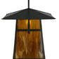 Meyda Lighting Stillwater 24" Craftsman Brown Cross Mission Pendant Light With Honey Amber Art Shade Glass