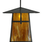 Meyda Lighting Stillwater 24" Craftsman Brown Cross Mission Pendant Light With Honey Amber Art Shade Glass