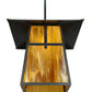 Meyda Lighting Stillwater 24" Craftsman Brown Cross Mission Pendant Light With Honey Amber Art Shade Glass