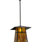 Meyda Lighting Stillwater 24" Craftsman Brown Cross Mission Pendant Light With Honey Amber Art Shade Glass