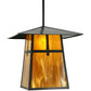 Meyda Lighting Stillwater 24" Craftsman Brown Cross Mission Pendant Light With Honey Amber Art Shade Glass