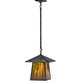 Meyda Lighting Stillwater 24" Verdigris Winter Pine Pendant Light With Moss Green Art Shade Glass