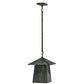 Meyda Lighting Stillwater 24" Verdigris Winter Pine Pendant Light With Moss Green Art Shade Glass