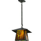 Meyda Lighting Stillwater 24" Verdigris Winter Pine Pendant Light With Moss Green Art Shade Glass