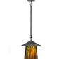Meyda Lighting Stillwater 24" Verdigris Winter Pine Pendant Light With Moss Green Art Shade Glass